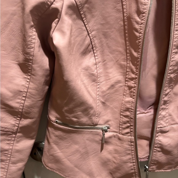 Baccini women's faux leather moto-style blush pink medium - Picture 2 of 4